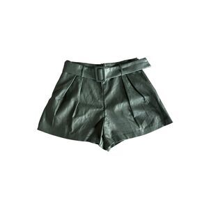 Fab'rik Hunter Green Whimsygoth Faux Leather Shorts Adjustable Belt Size M